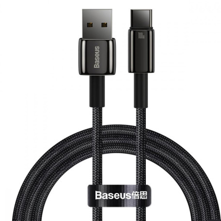 Кабель Baseus Tungsten Gold Fast Charging Data Cable USB to Type-C 100W 1m Black (CAWJ000001)