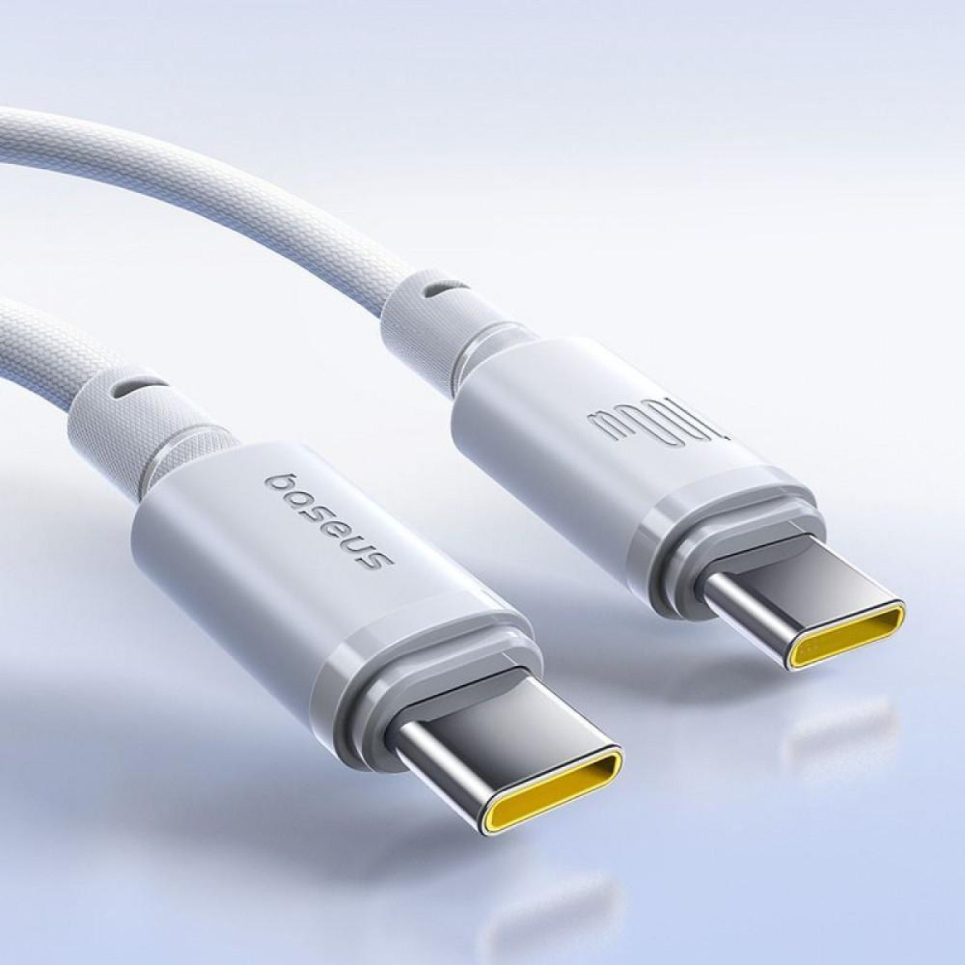 Кабель Baseus New Braided Fast Charging Type-C to Type-C 100W (1m) white (E0426V01)