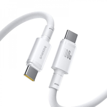 Кабель Baseus New Braided Fast Charging Type-C to Type-C 100W (1m) white (E0426V01)