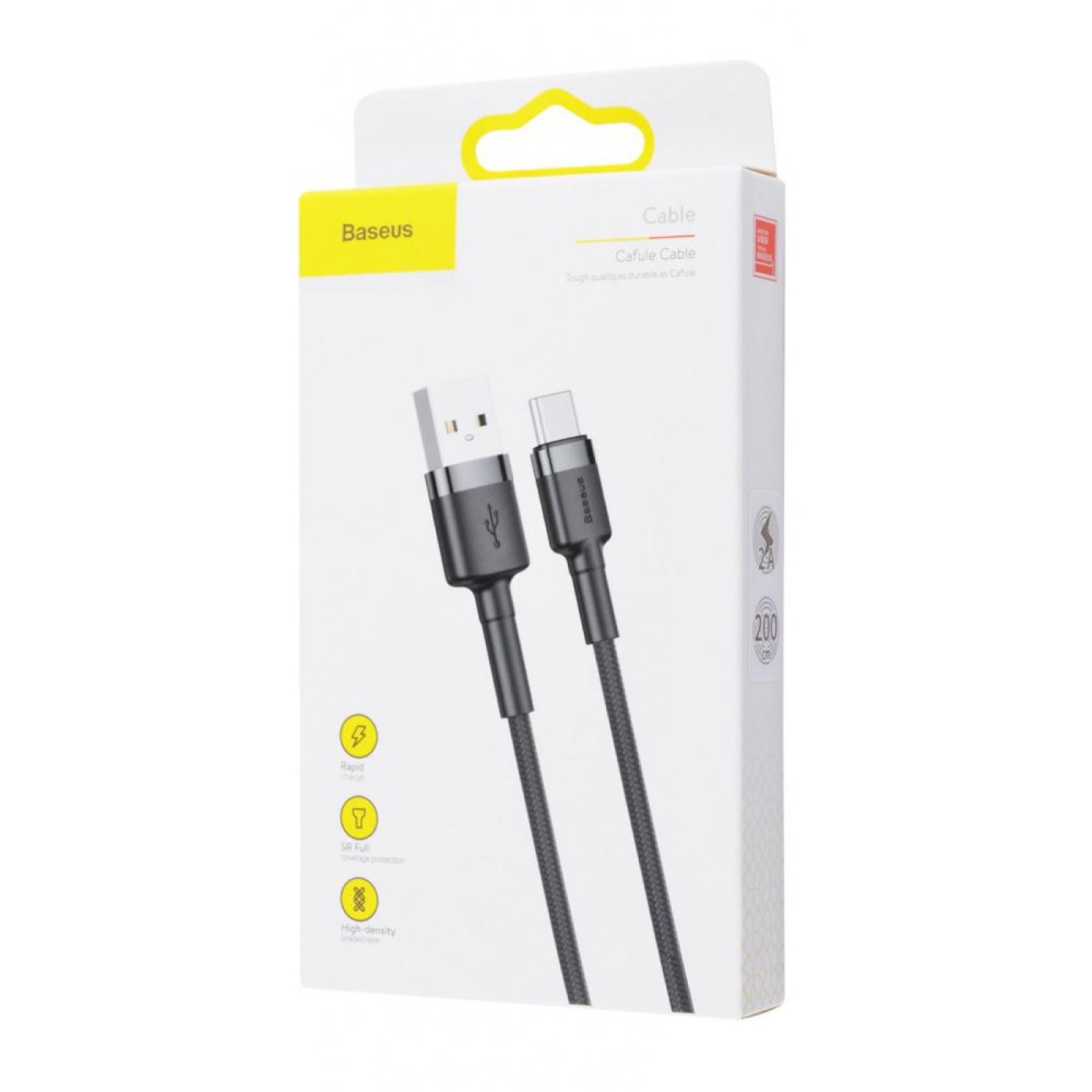 Кабель Baseus USB2.0AM-Type-C M, 2 м,(20V/3A), (60W) Сирий-Чорний,CATKLF-CG1 (CATKLF-CG1)