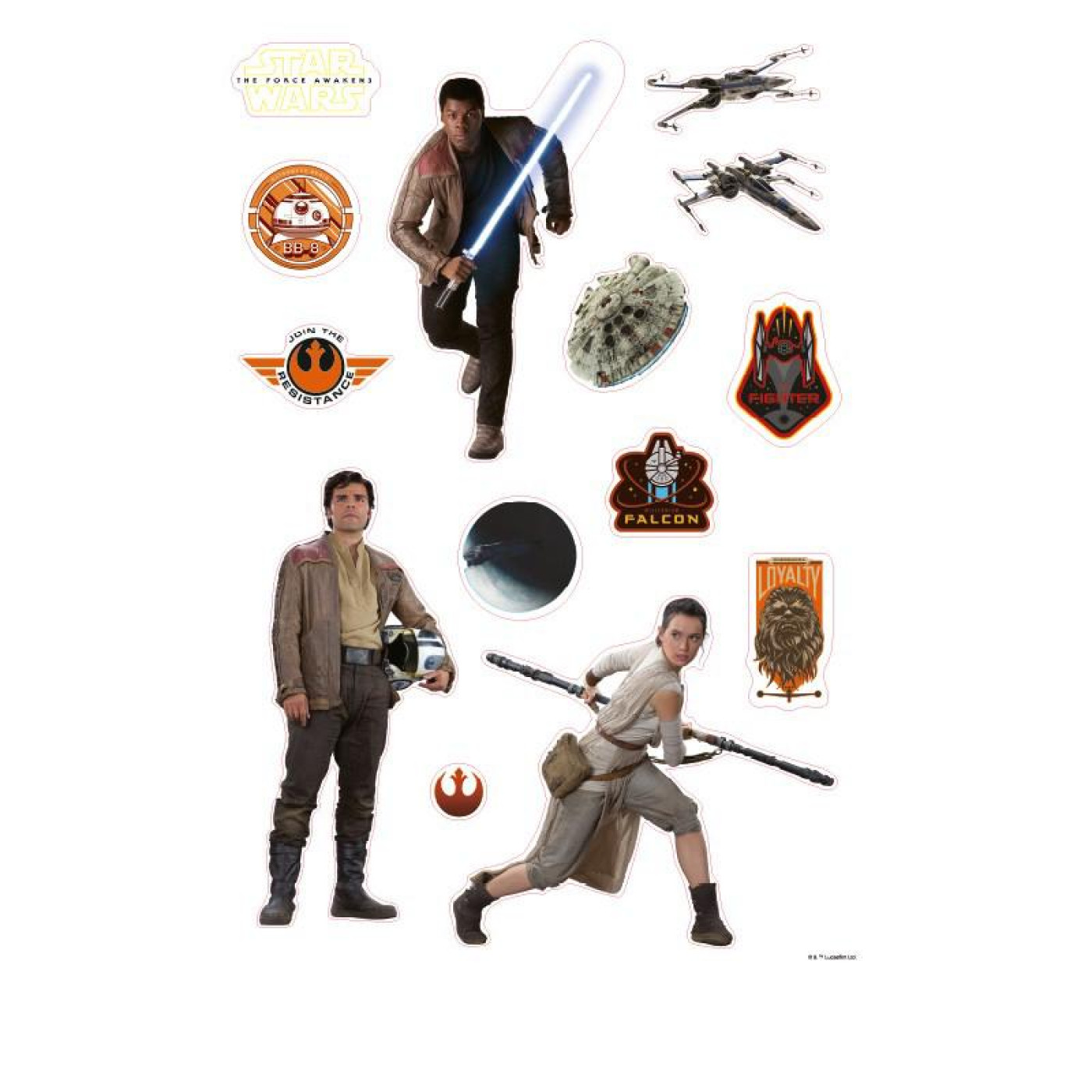 Наклейки інтер'єрні STAR WARS The Force Awakens (Зоряні війни Пробудження Сили) 100x70 см