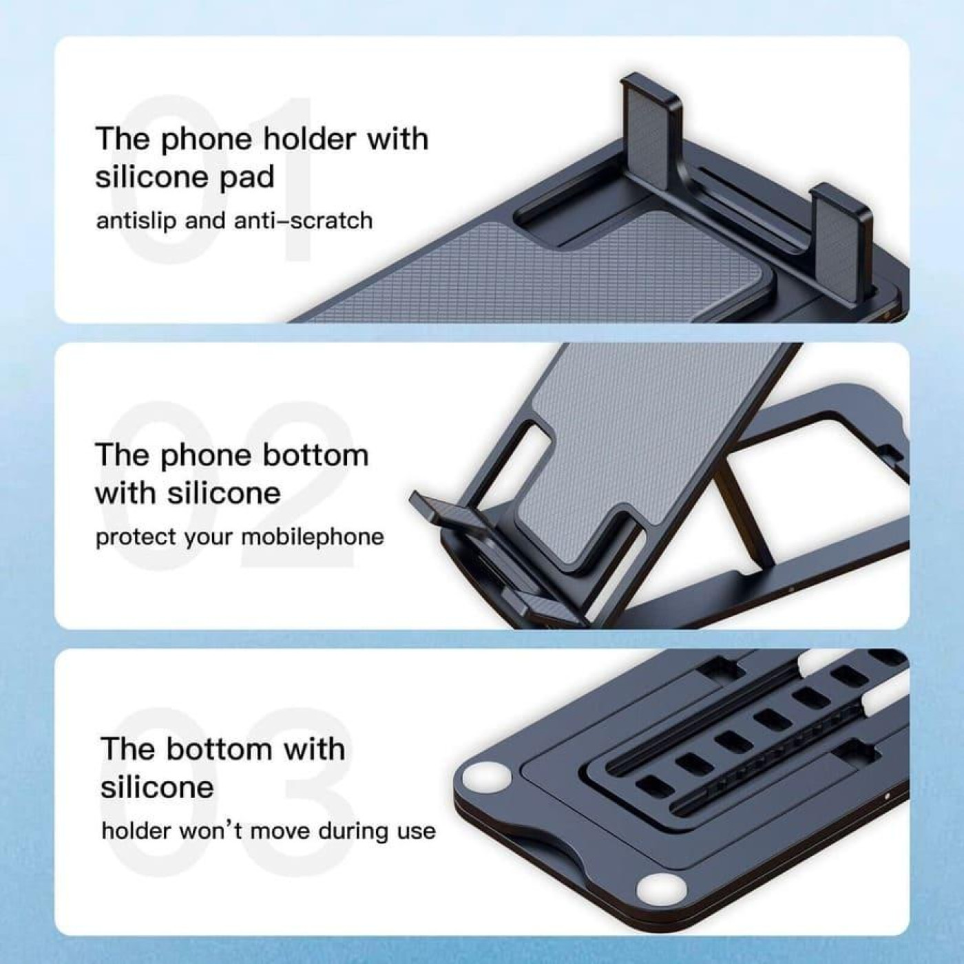 Тримач настильний универсальний для планшета/смартфона Сhoetech H064-GY