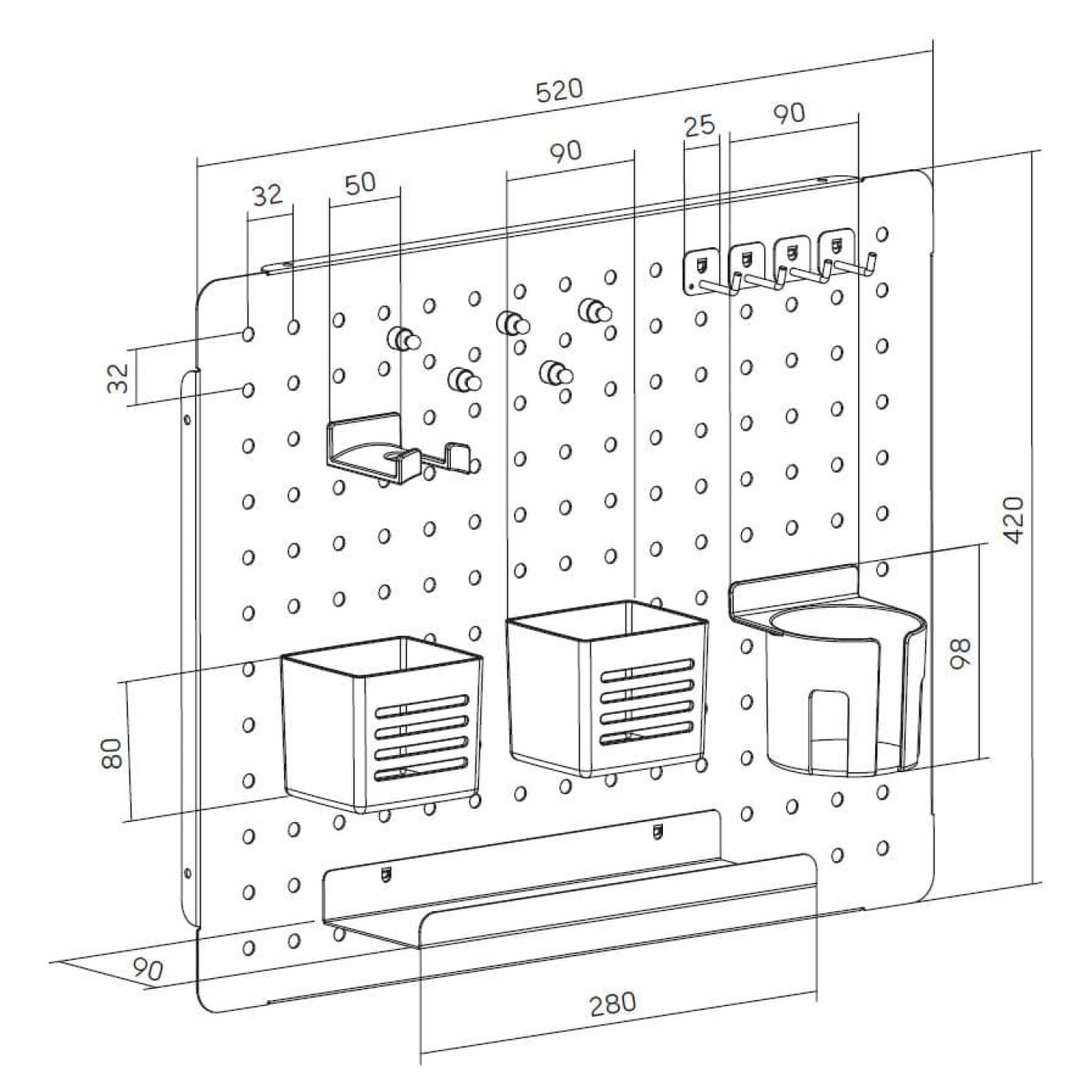 Настенная доска-органайзер OfficePro WO910W White
