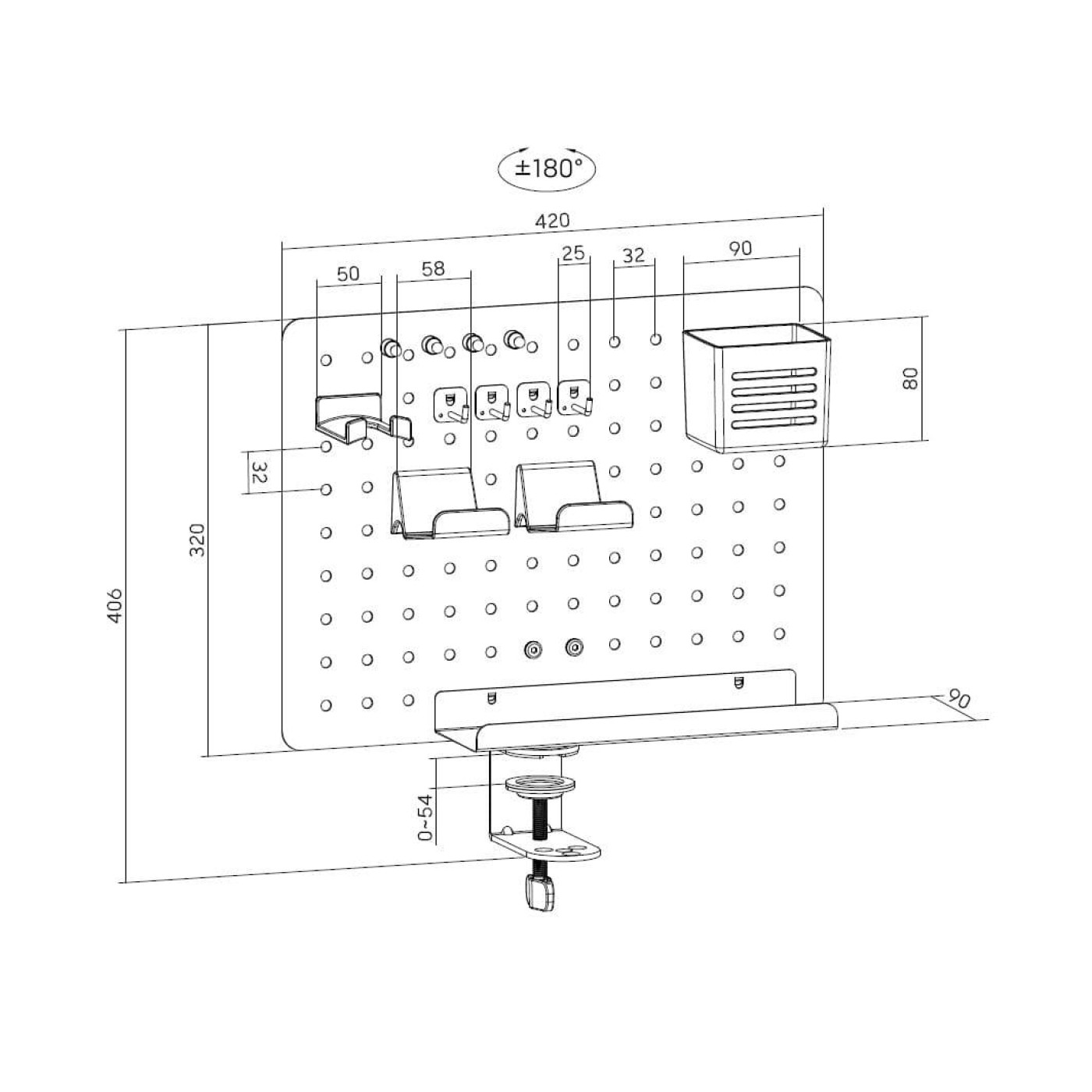 Настольный органайзер OfficePro DO790B Black