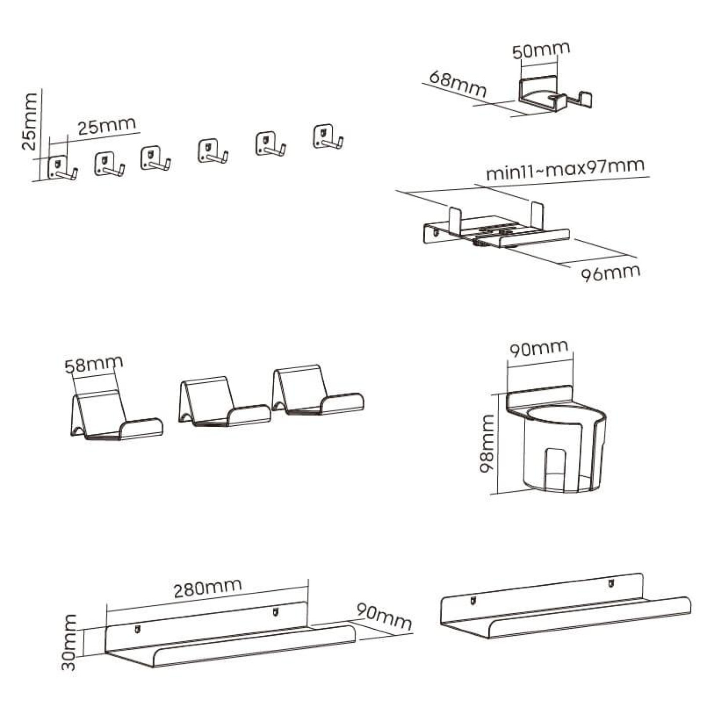 Набор аксессуаров для органайзеров OfficePro OA510 Black