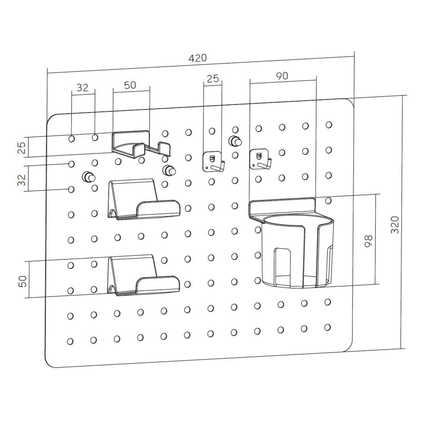 Настенная доска-органайзер Officepro WO600B Black