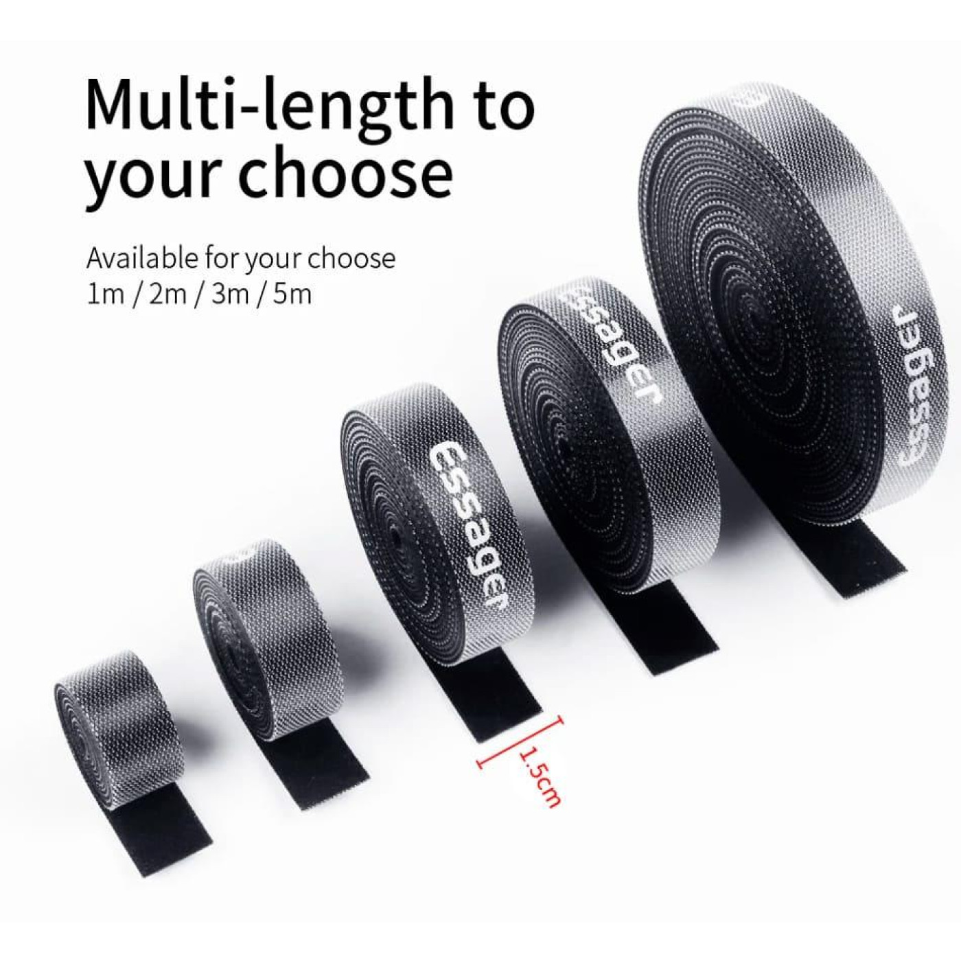 Набир для криплення стричка-липучка Cable Organizer 5m Black Essager (EXD-LXD01)