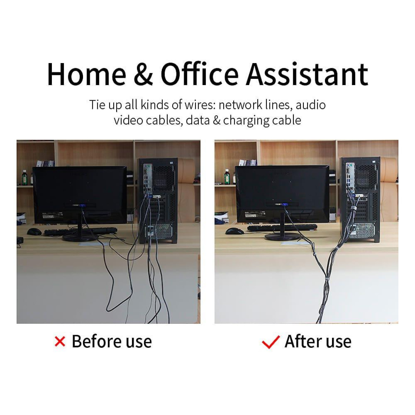 Набир для криплення стричка-липучка Cable Organizer 5m Black Essager (EXD-LXD01)