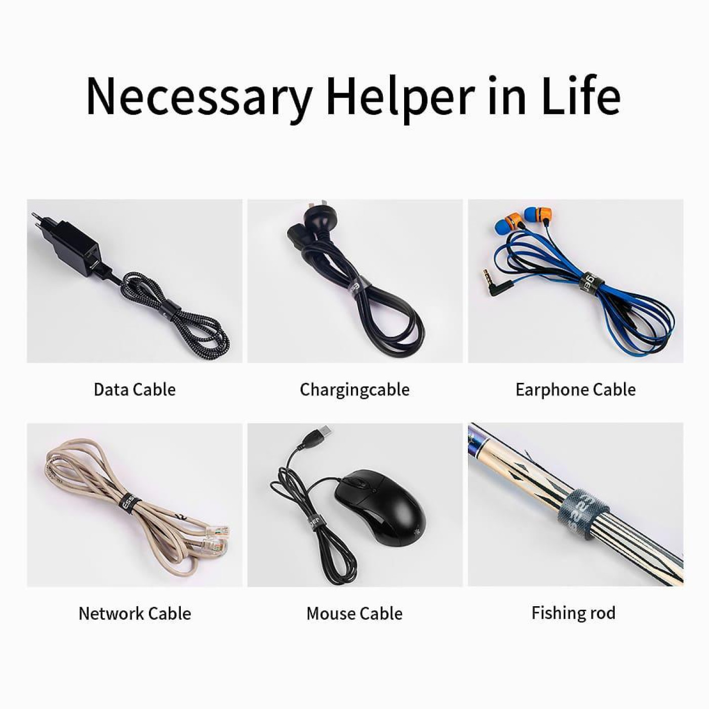 Набир для криплення стричка-липучка Cable Organizer 5m Black Essager (EXD-LXD01)