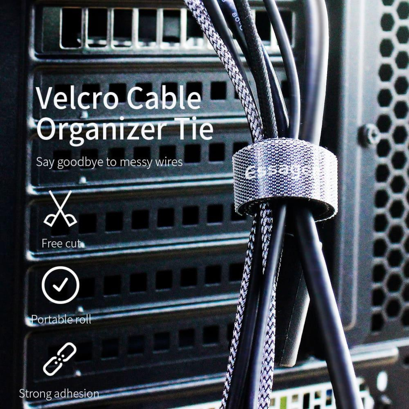 Набир для криплення стричка-липучка Cable Organizer 5m Black Essager (EXD-LXD01)