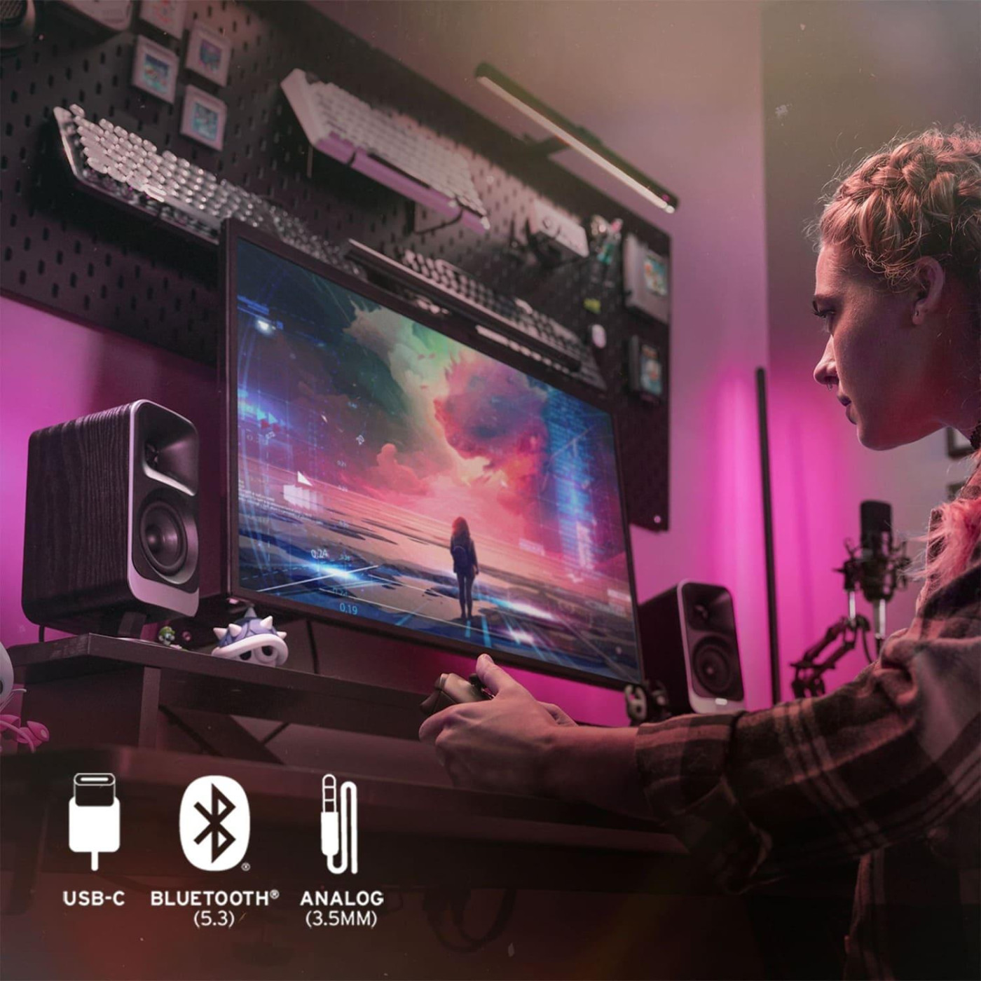 Акустична система Klipsch 2.1 ProMedia Lumina Gaming Audio System with Subwoofer and LED Lighting Effects Black (1080091)
