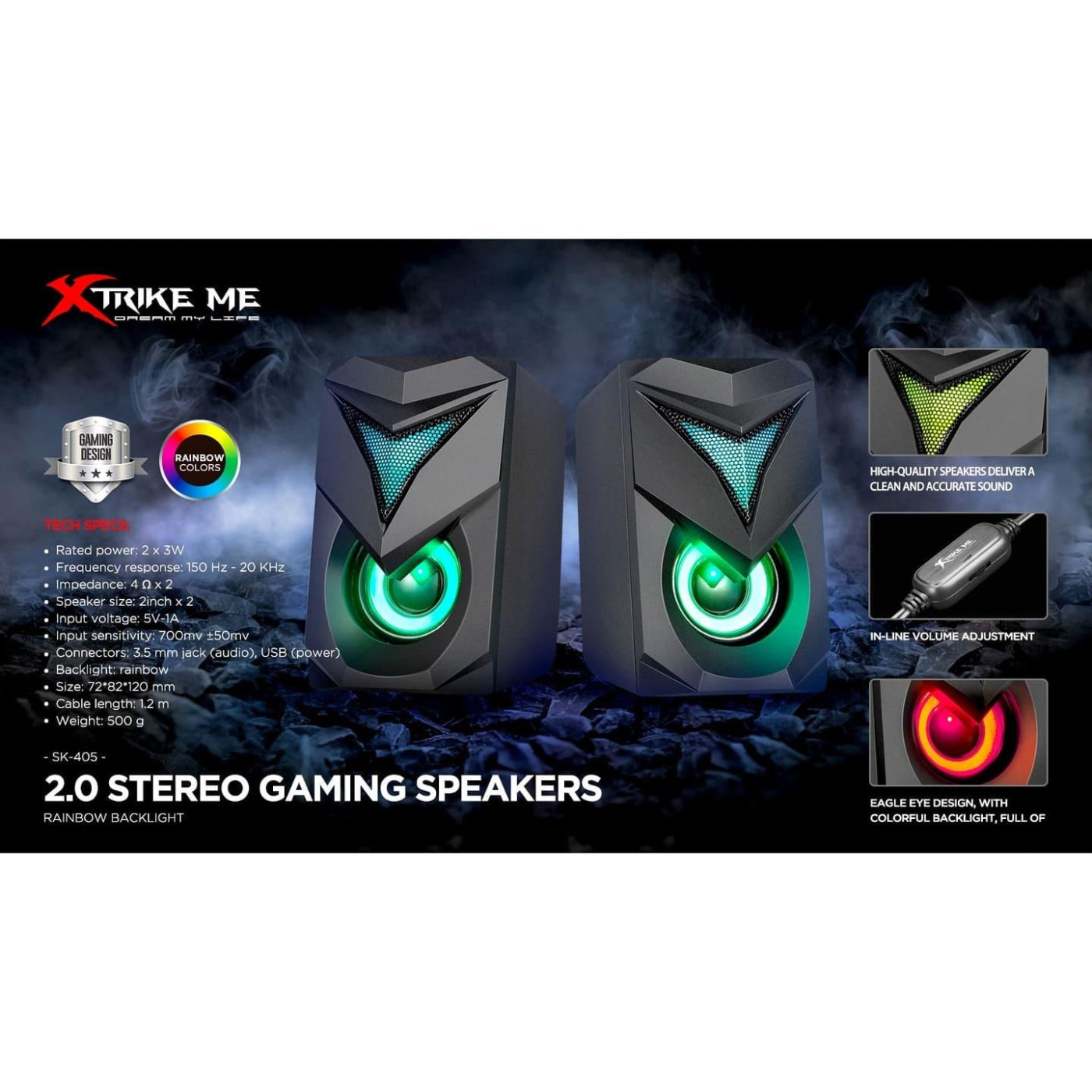 Акустическая система Xtrike Me 2.0 SK-405 LED USB (SK-405)