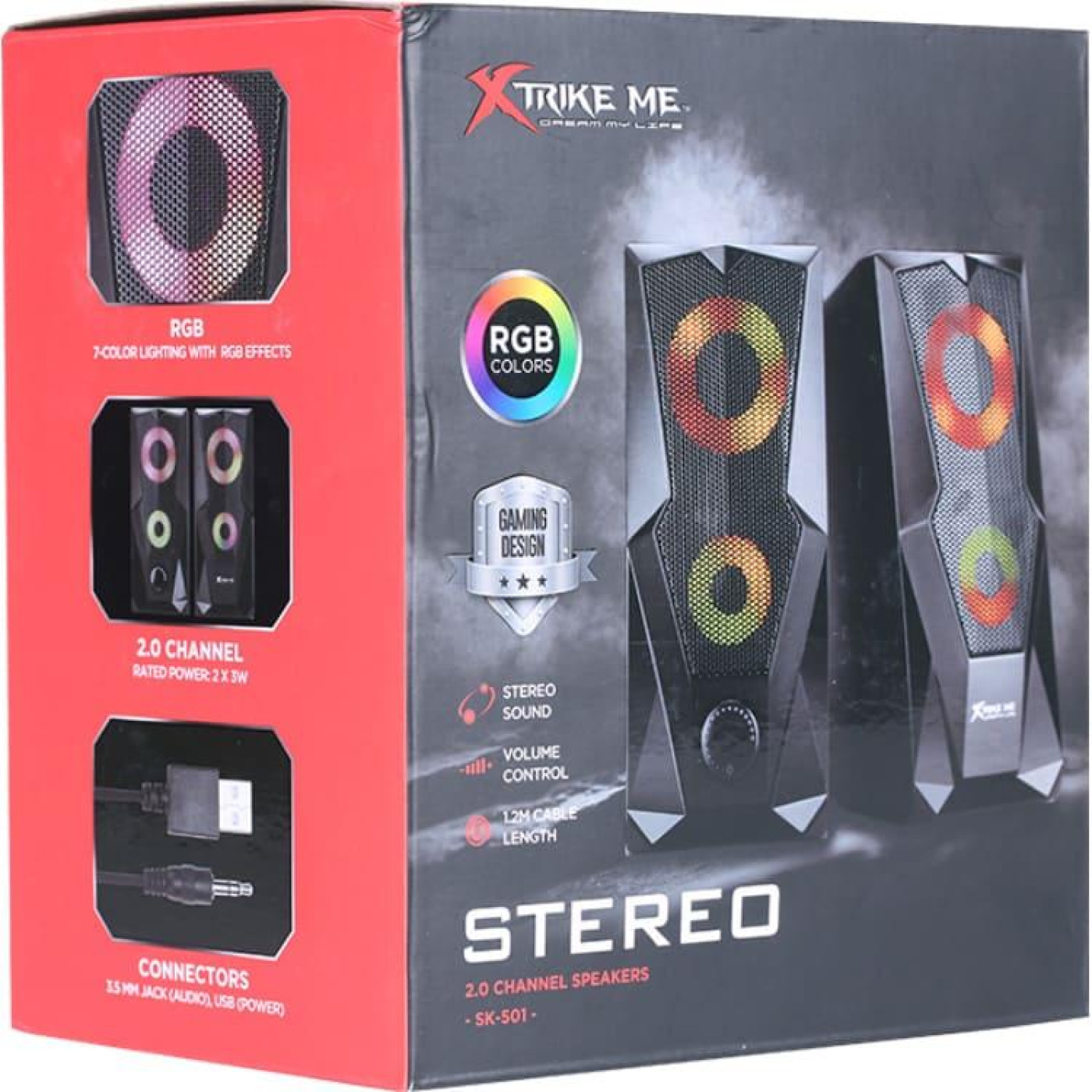 Акустична система 2.0 XTRIKE ME SK-501, 6Вт RGB USB