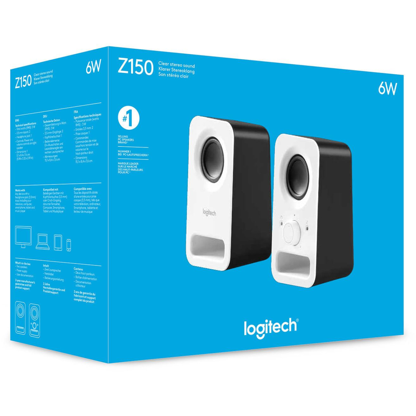 Акустическая система Logitech 2.0 Z150 Snow White (980-000815)