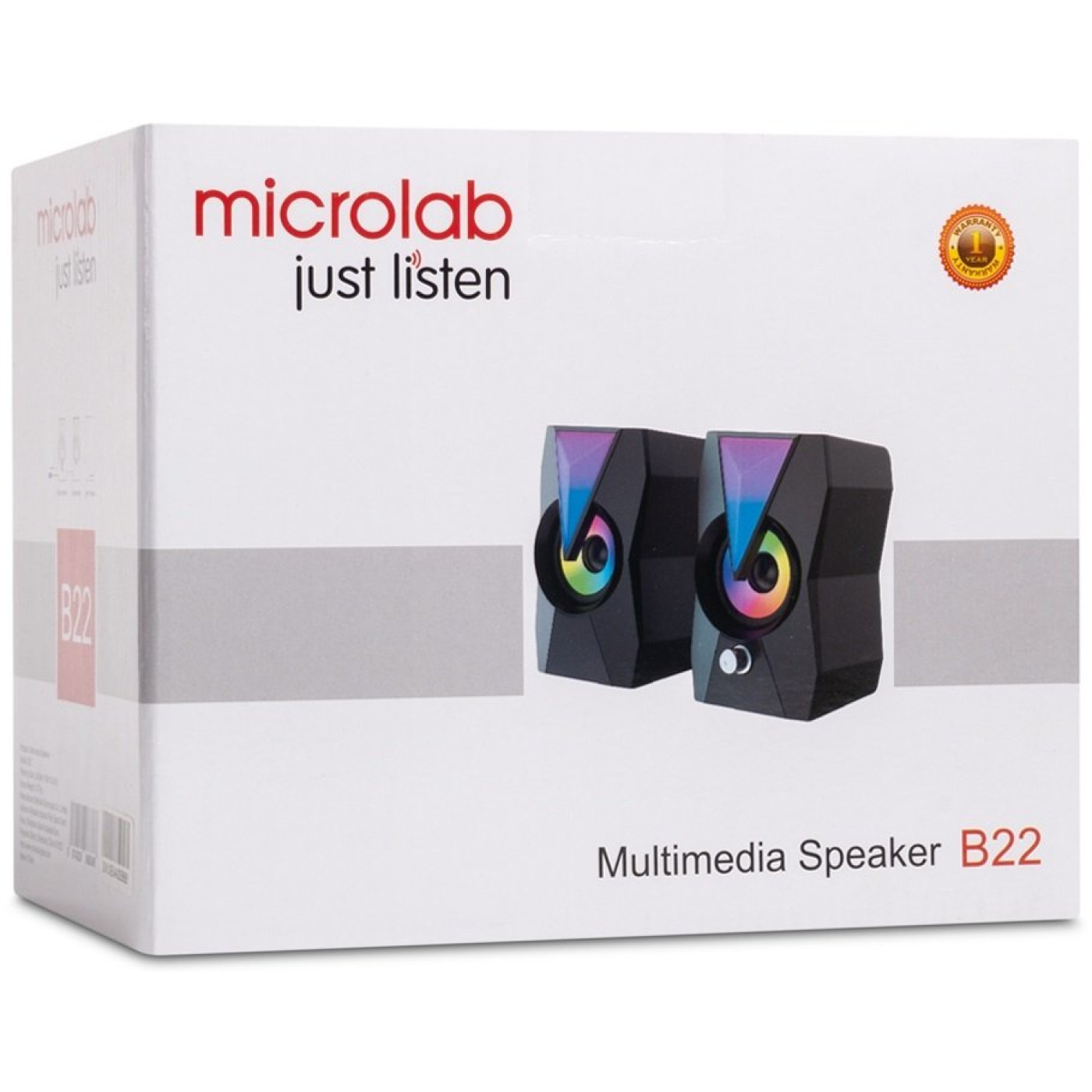 Акустическая система Microlab 2.0 B-22 6Вт RGB Led USB Black (B-22)