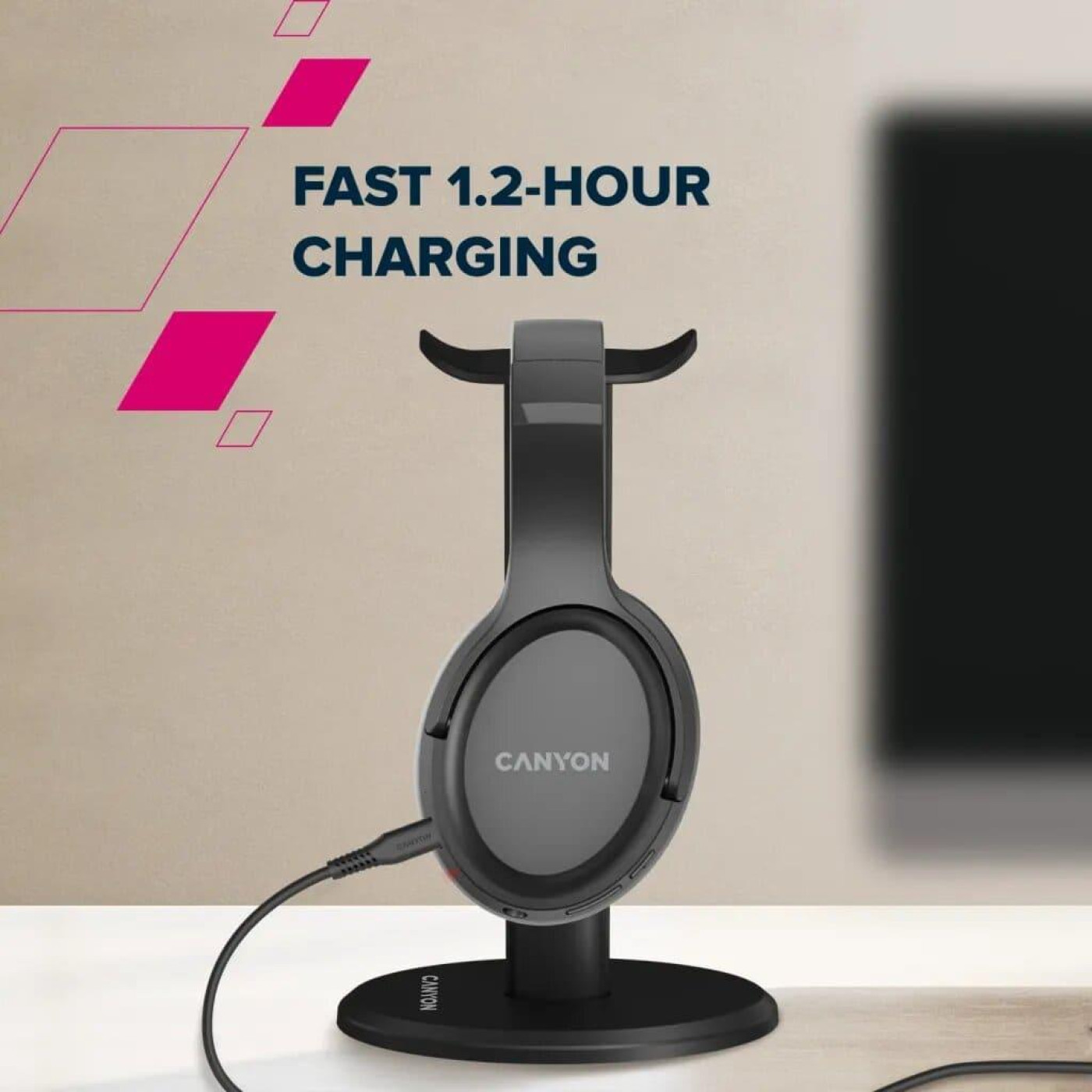 Портативна акустика Canyon BT Headset OnRiff 5 Black (CNS-CBTHS5B)