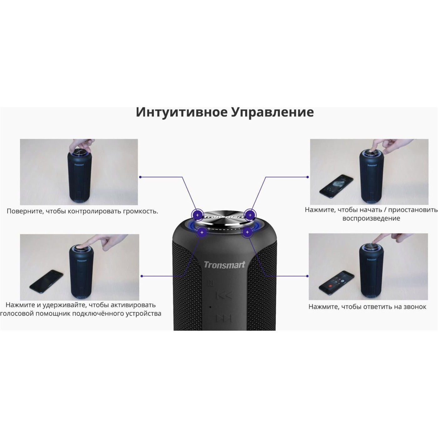 Портативная акустика Tronsmart Element T6 Plus Upgreded Edition Black (367785)