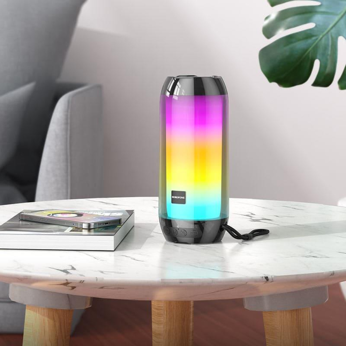 Портативна колонка BOROFONE BR25 Crazy sound colorful luminous BT speaker Black