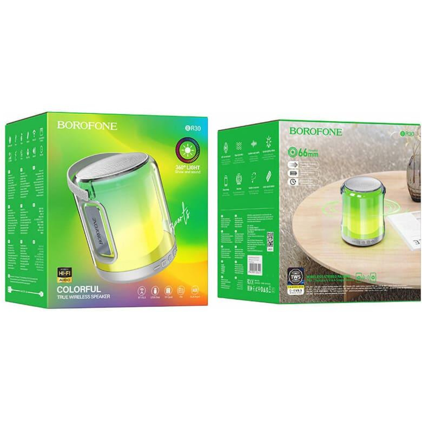 Портативна колонка BOROFONE BR30 Auspicious colorful sports BT speaker Gray