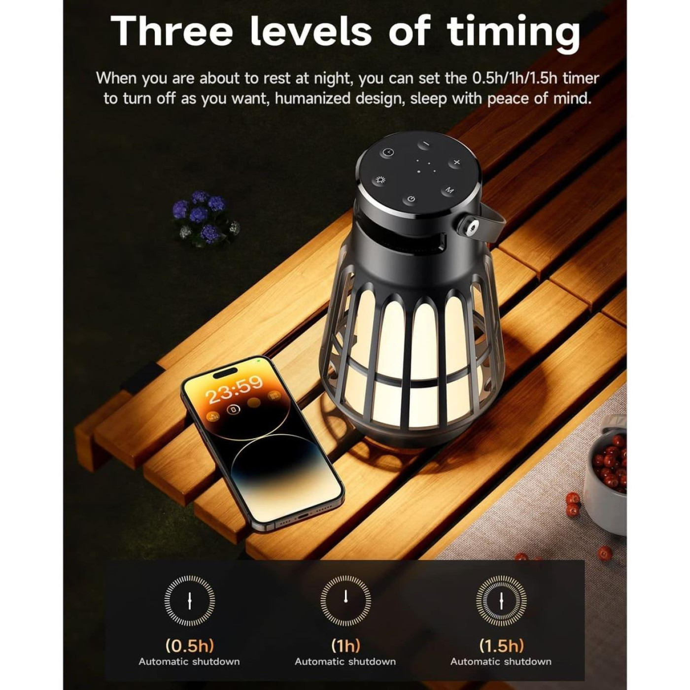 Портативна колонка HOCO BS61 Wild fun outdoor camping light BT speaker Magic Black Nnight