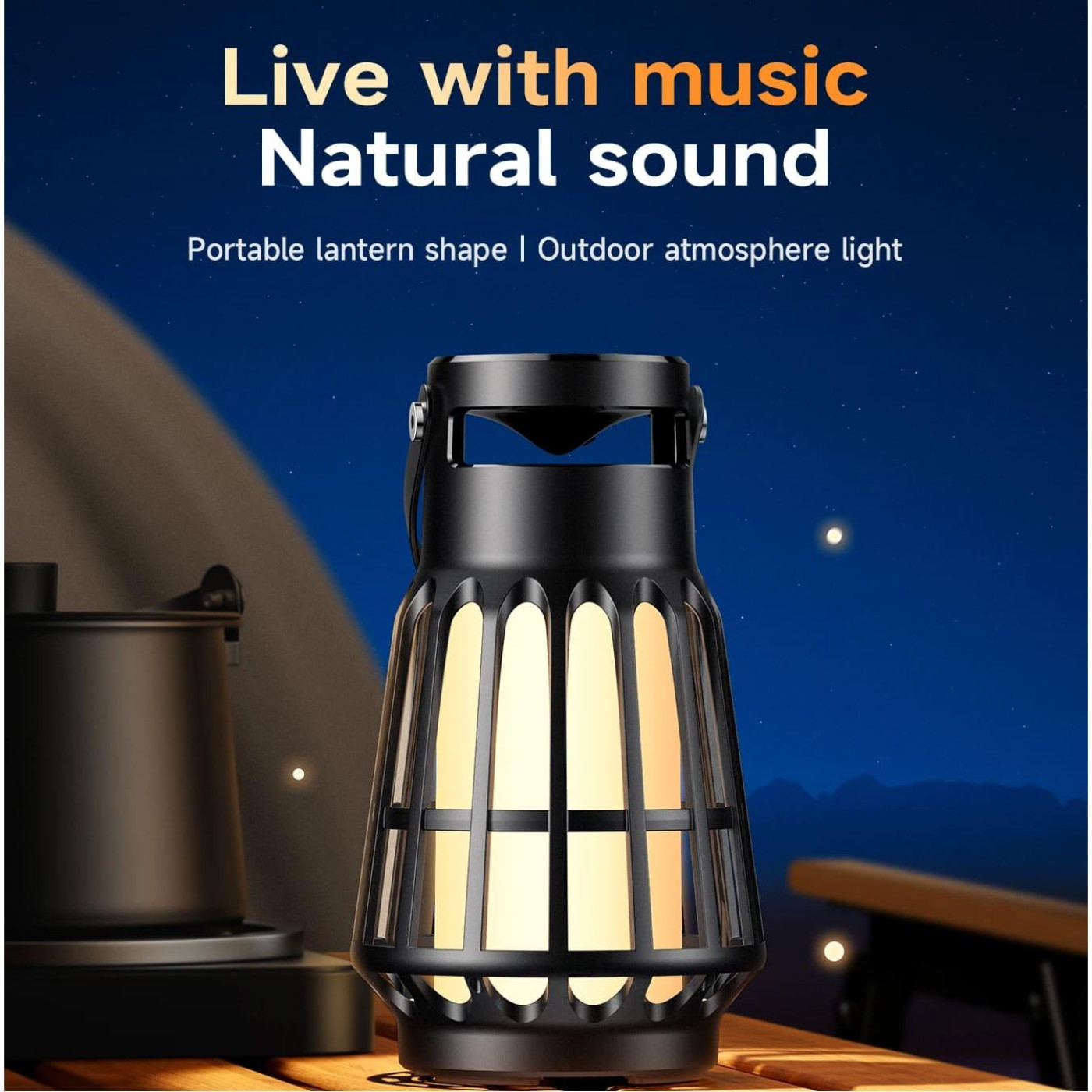 Портативна колонка HOCO BS61 Wild fun outdoor camping light BT speaker Magic Black Nnight