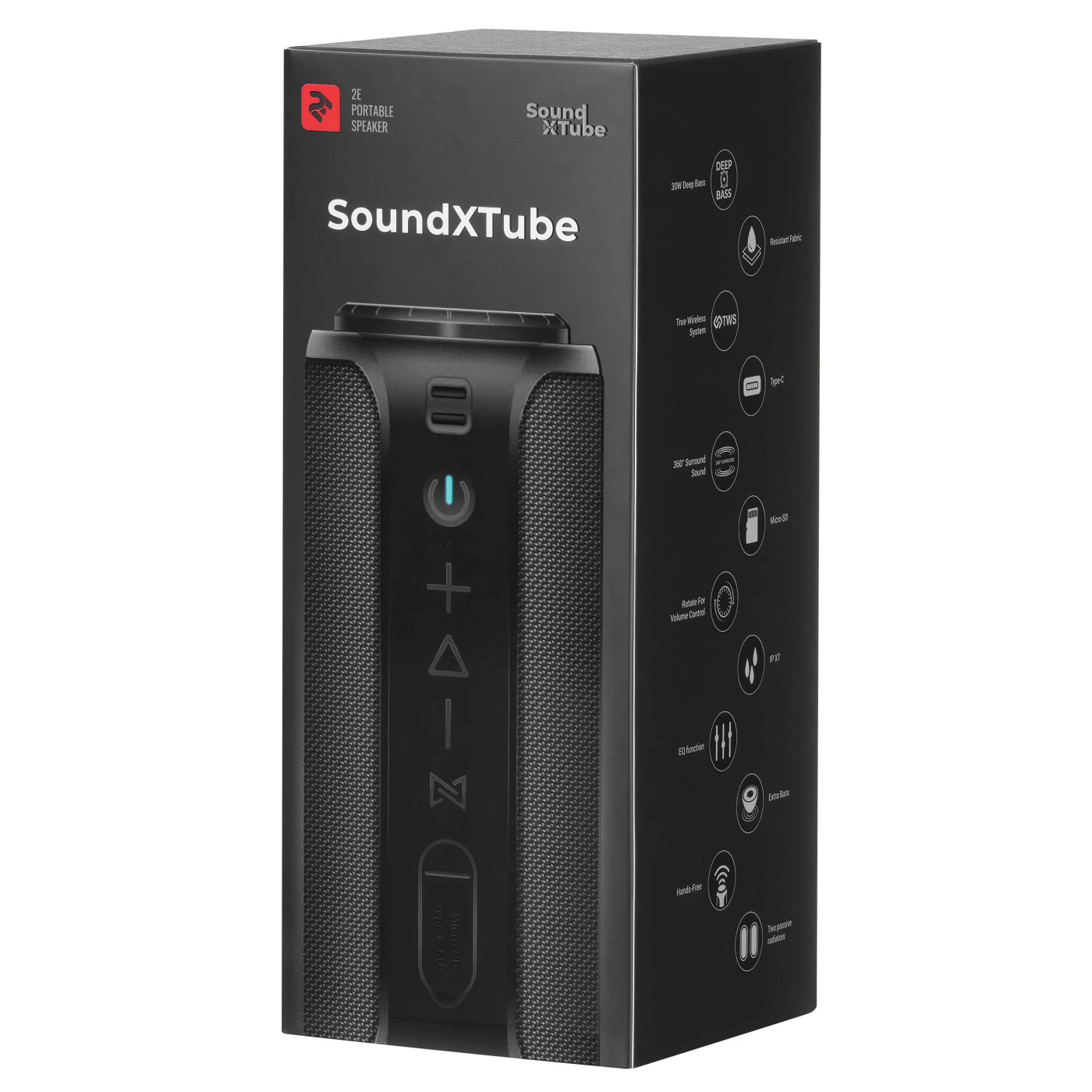 Портативная акустика 2E SoundXTube Black (2E-BSSXTWBK)
