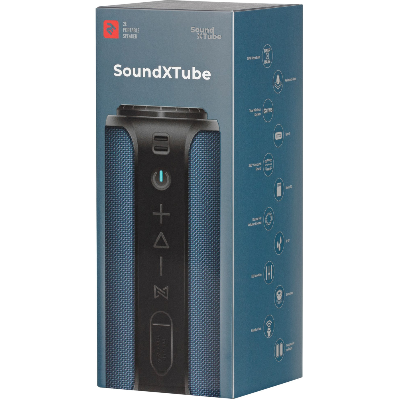 Портативная акустика 2E SoundXTube TWS Blue (2E-BSSXTWBL)