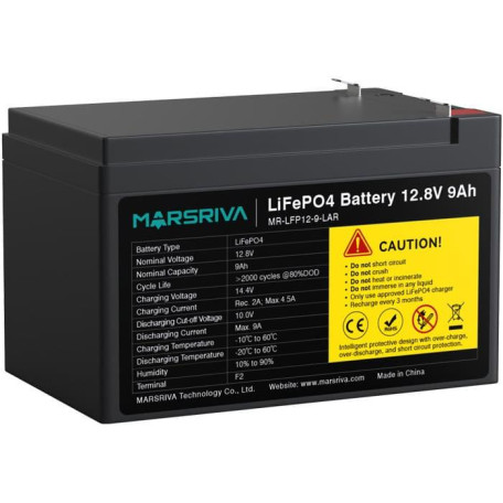 Акумуляторна батарея для ДБЖ Marsriva LiFePO4 12.8 V / 9 А*ч (MR-LFP12-9-LAR)