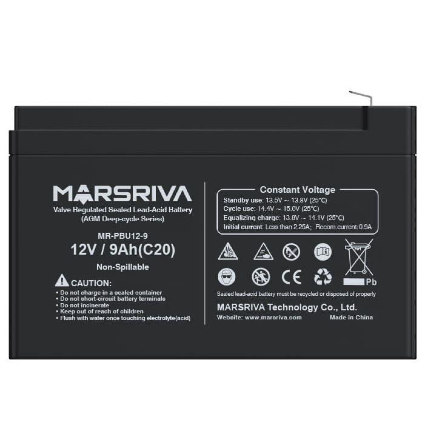 Аккумуляторная батарея для ИБП Marsriva GEL 12 V / 9 А*ч (MR-PBU12-9)