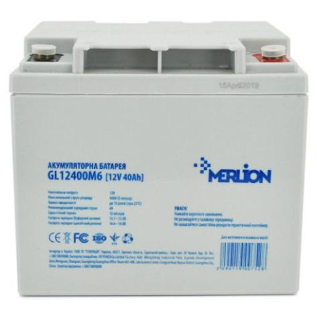 Акумуляторна батарея для ДБЖ Merlion GEL 12 V / 40 А*ч (GL12400M6