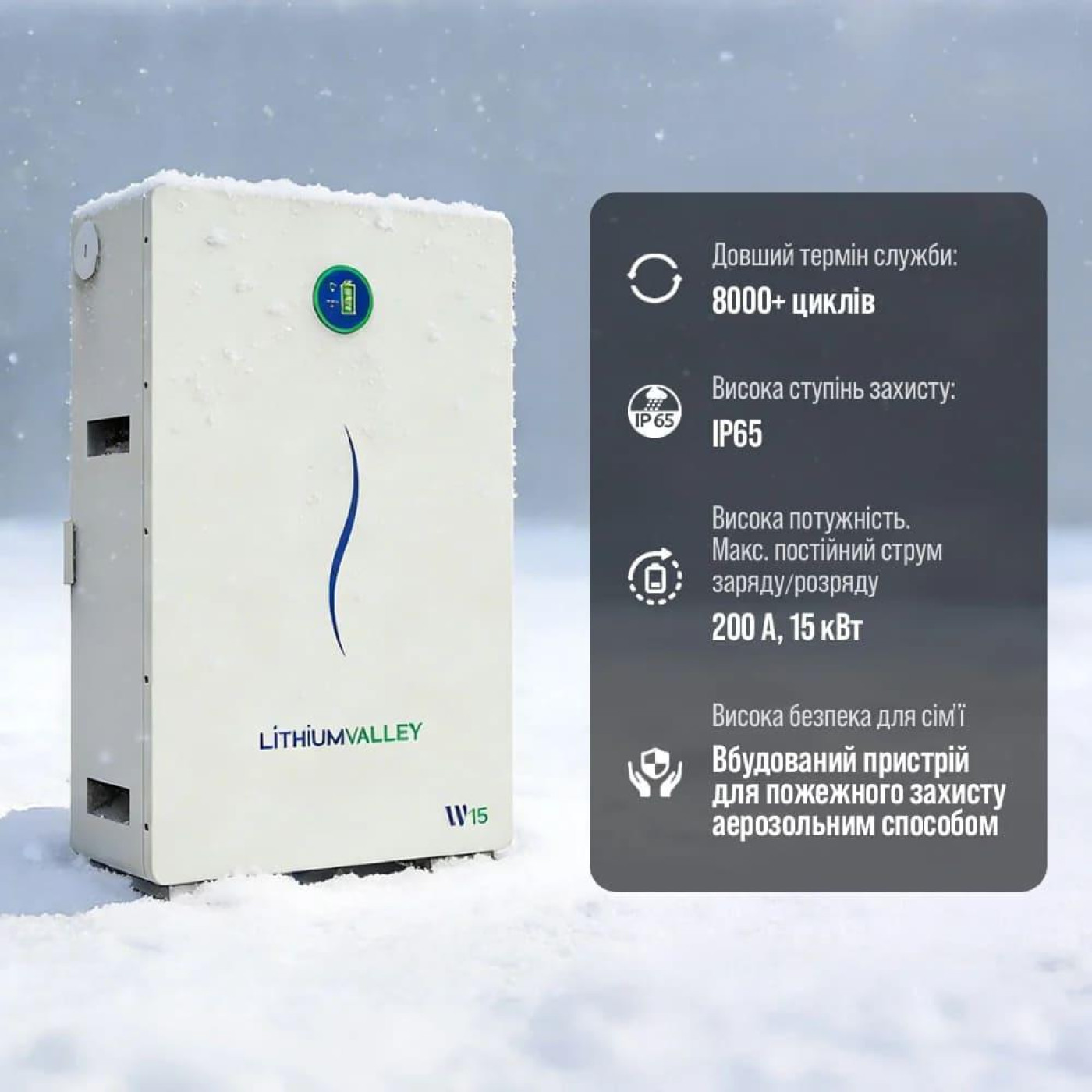 Аккумуляторная батарея для ИБП Lithium Valley LiFePO4 51.2 V / 280 А*ч (42-00403)