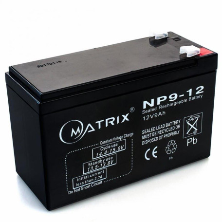 Акумуляторна батарея для ДБЖ Matrix AGM VRLA 12 V / 9 А*ч (NP9-12)