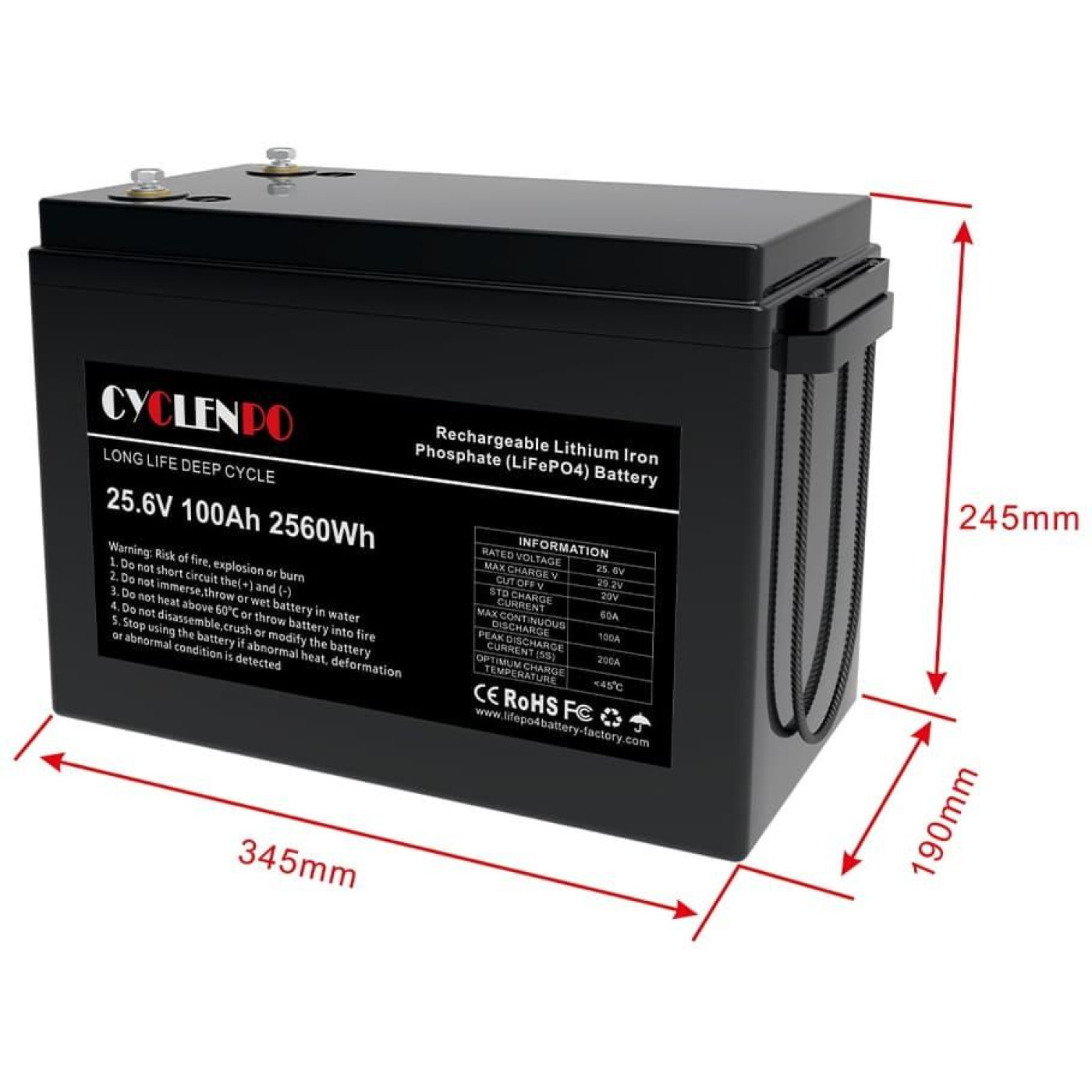 Аккумуляторная батарея для ИБП Cyclen LiFePO4 25.6 V / 100 А*ч (44-00080)