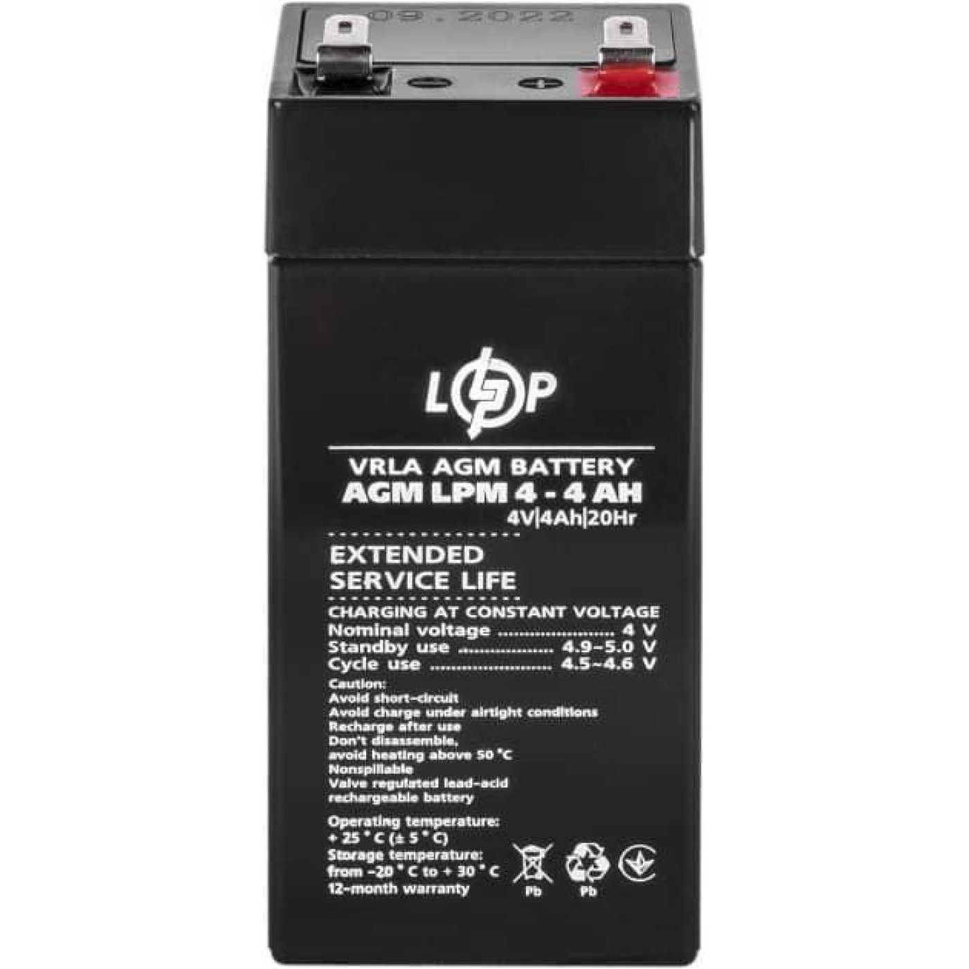 Аккумуляторная батарея для ИБП LogicPower LPM 4V 4AH (LPM 4 - 4 AH) AGM LP4135