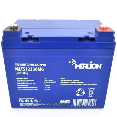 Акумуляторна батарея для ДБЖ Merlion AGM 12 V / 33 А*ч (MLTS12330M6)