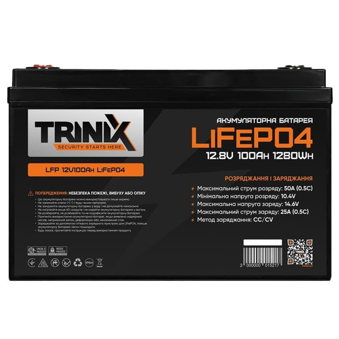Аккумуляторная батарея для ИБП Trinix LiFePO4 12 V / 100 А*ч (44-00001)