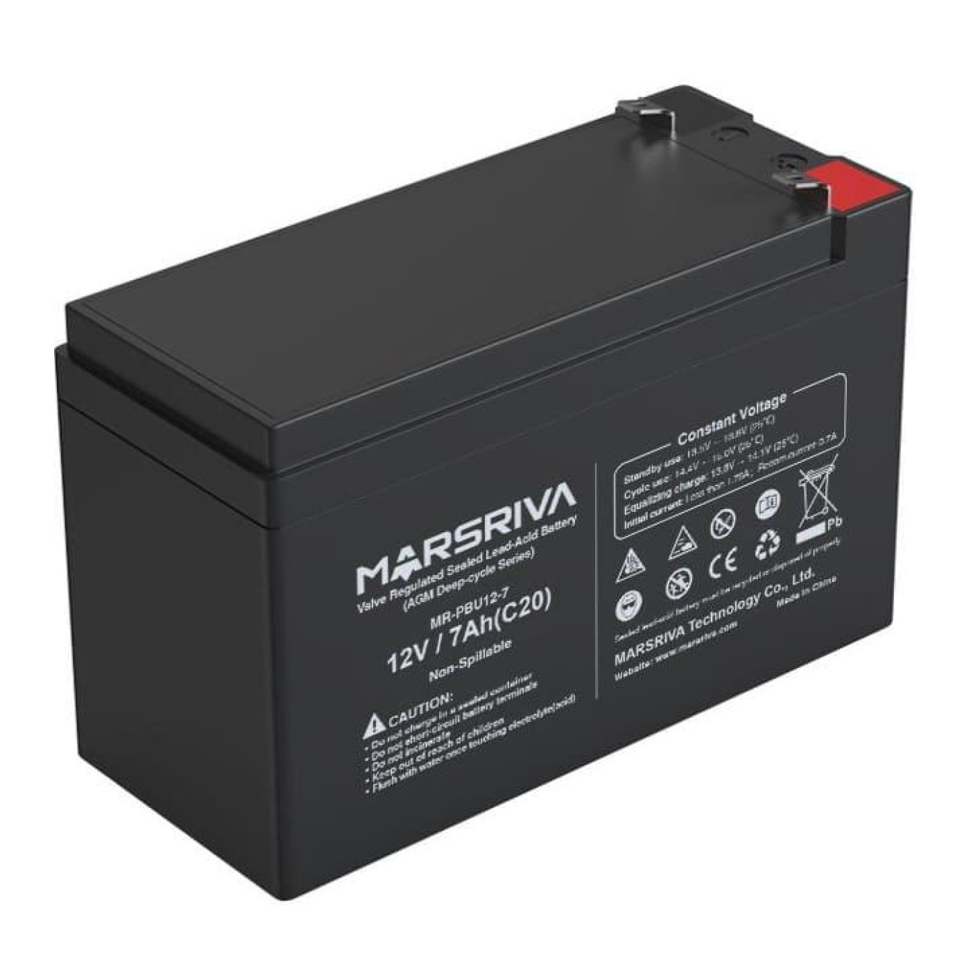 Аккумуляторная батарея для ИБП Marsriva 12 V / 7 А*ч (MR-PBU12-7)