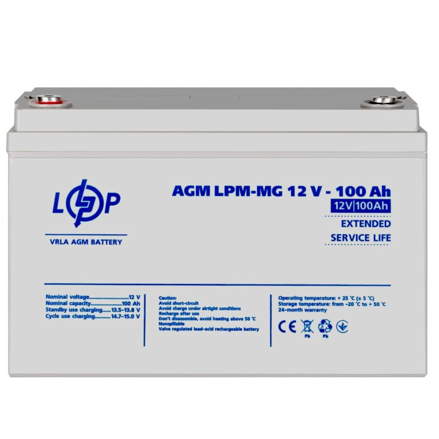 Акумуляторна батарея для ДБЖ LogicPower AGM 12 V / 100 А*ч (LP3877)