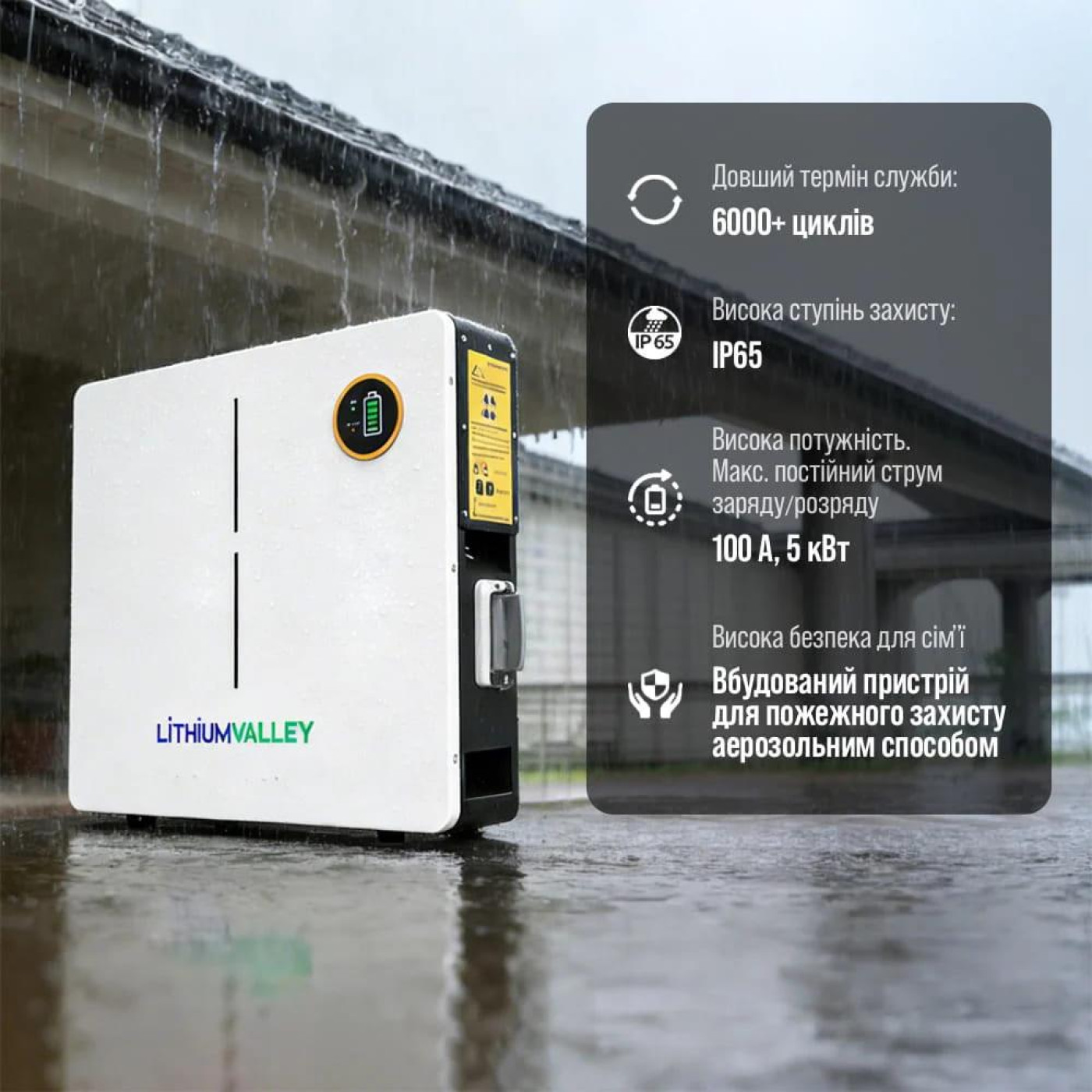 Аккумуляторная батарея для ИБП Lithium Valley LiFePO4 51.2 V / 100 А*ч (42-00401)