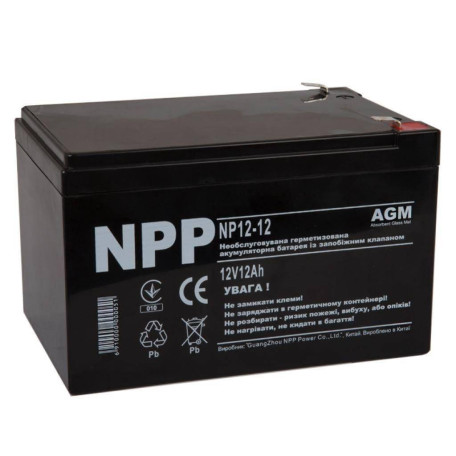 Акумуляторна батарея для ДБЖ PPC AGM 12 V / 12 А*ч (NP12-12)