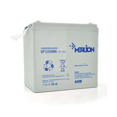 Акумуляторна батарея для ДБЖ Merlion AGM 12 V / 55 А*ч (GP12550M6)