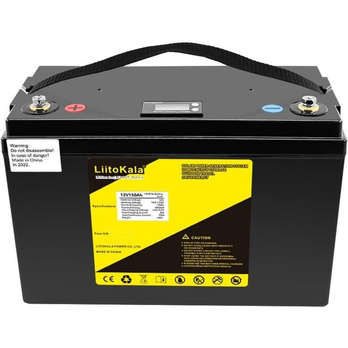 Аккумуляторная батарея для ИБП Liitokala LiFePO4 LCD / 12 V / 150 А*ч (12V150Ah(4S2P) LiFePO4LCD)