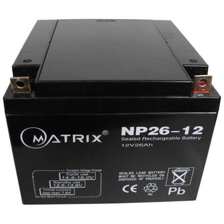 Акумуляторна батарея для ДБЖ Matrix AGM VRLA 12 V / 26 А*ч (NP26-12)