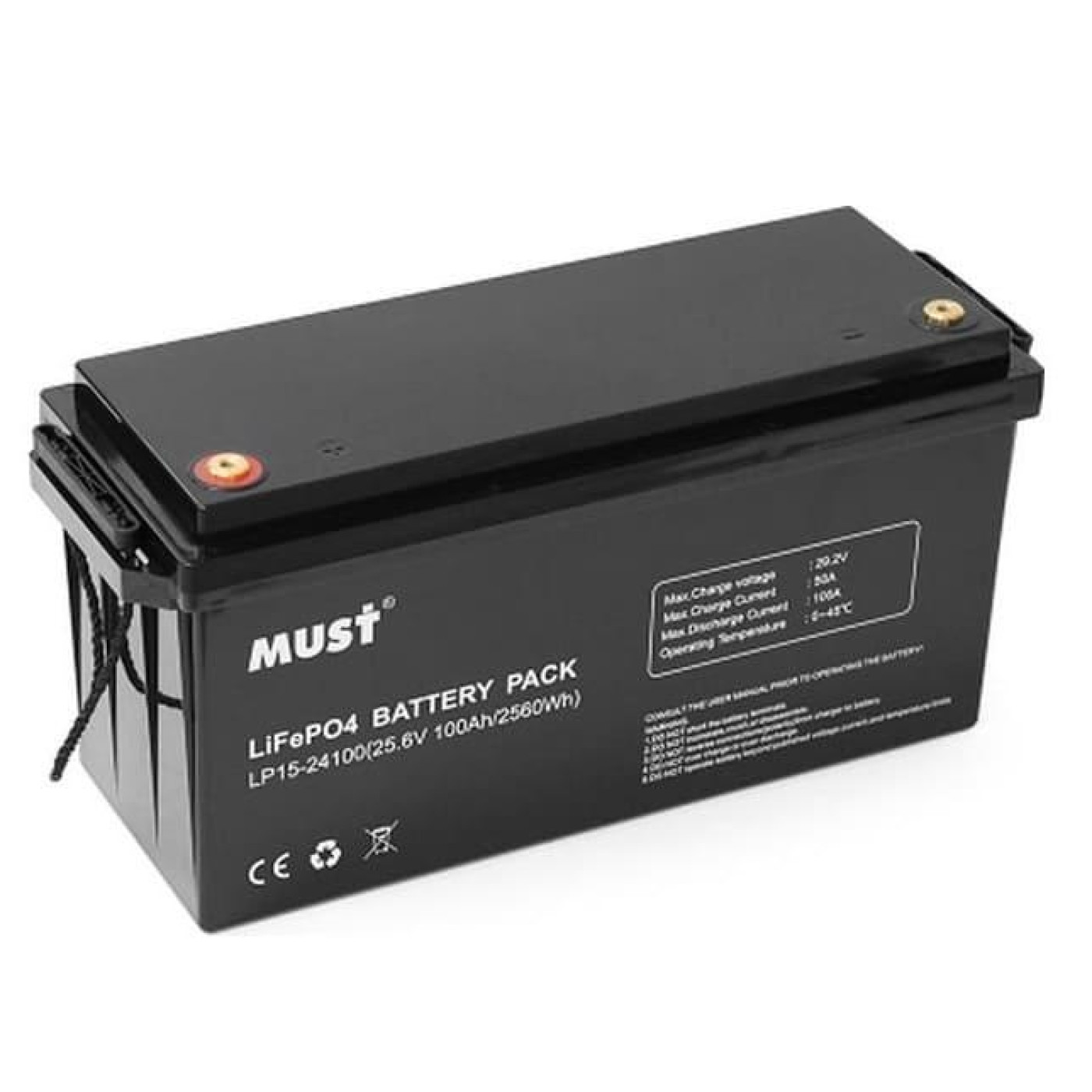 Акумуляторна батарея для ДБЖ Must LiFePO4 25.6 V / 100 А*ч (LP15-24100)