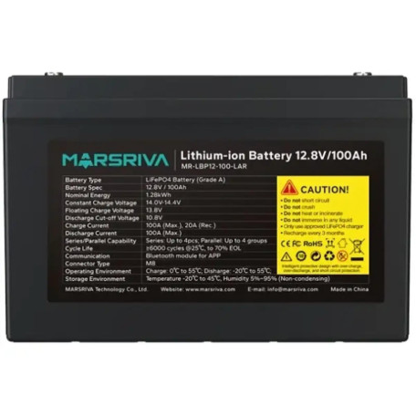 Акумуляторна батарея для ДБЖ Marsriva LiFePO4 12.8 V / 100 А*ч (MR-LBP12-100-LAR)