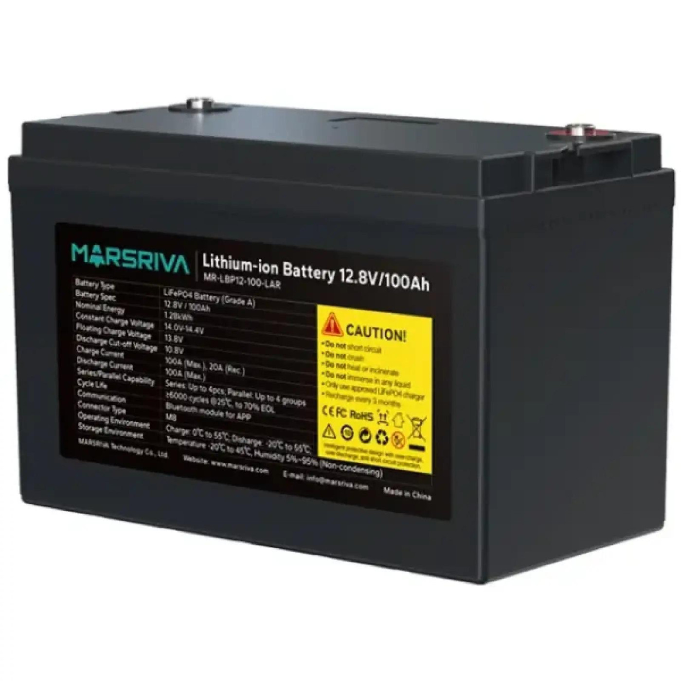 Аккумуляторная батарея для ИБП Marsriva LiFePO4 12.8 V / 100 А*ч (MR-LBP12-100-LAR)
