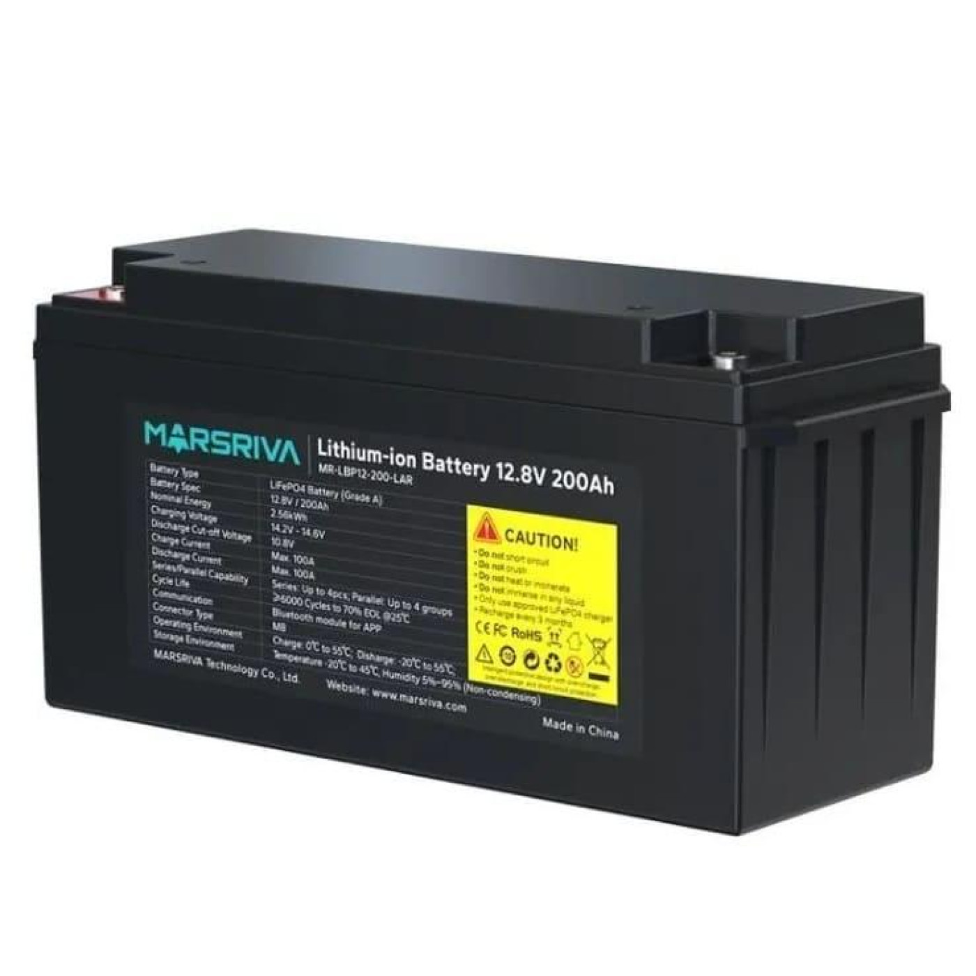 Акумуляторна батарея для ДБЖ Marsriva LiFePO4 12.8 V / 200 А*ч (MR-LBP12-200-LAR)