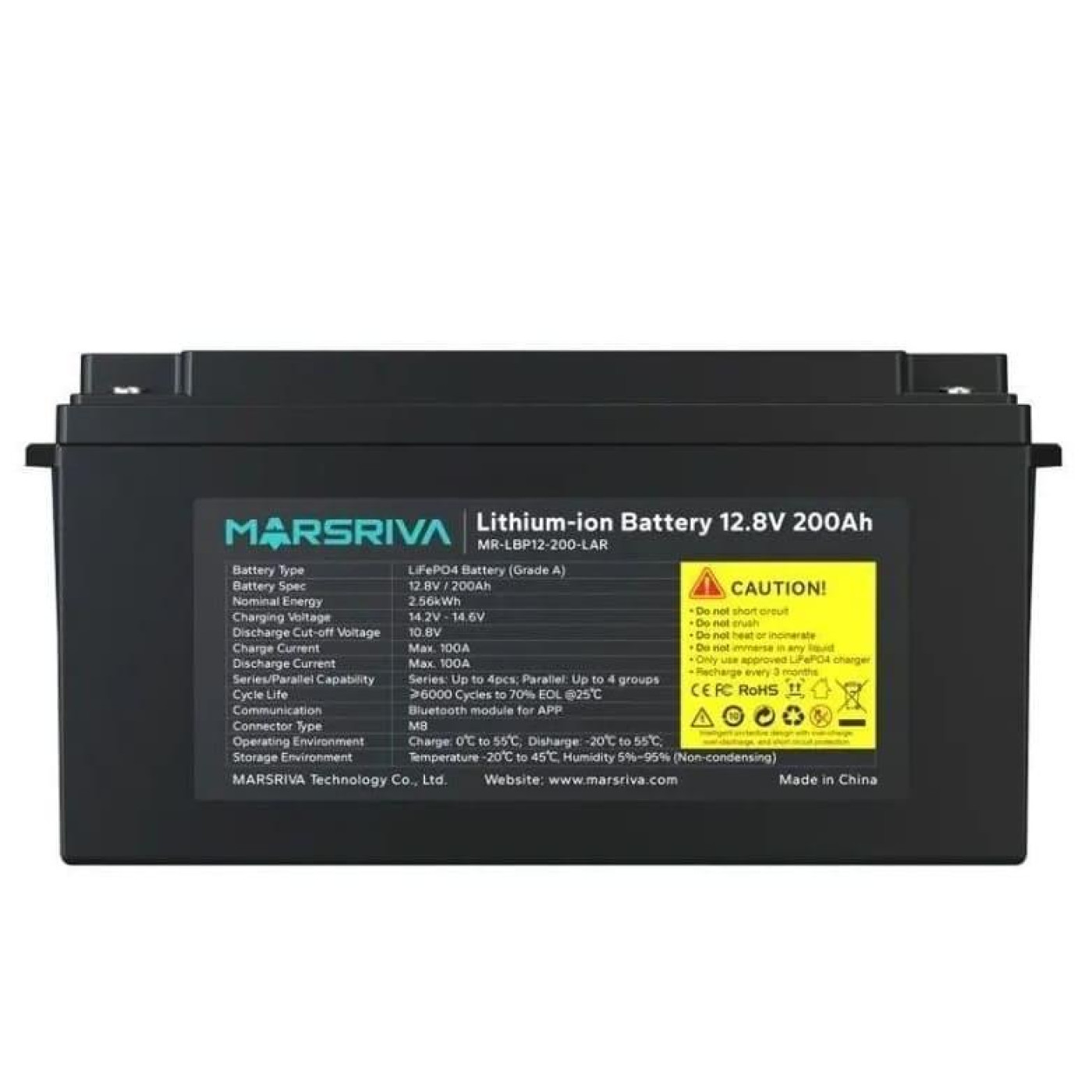 Акумуляторна батарея для ДБЖ Marsriva LiFePO4 12.8 V / 200 А*ч (MR-LBP12-200-LAR)