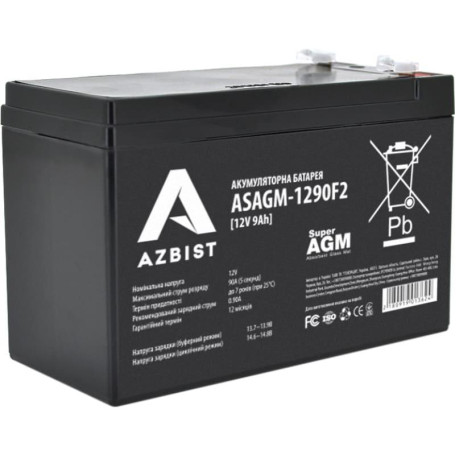 Акумуляторна батарея для ДБЖ Azbist AGM 12 V / 9 А*ч (ASAGM-1290F2)