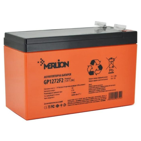 Акумуляторна батарея для ДБЖ Merlion AGM 12 V / 7.2 А*ч (GP1272F2PREMIUM)